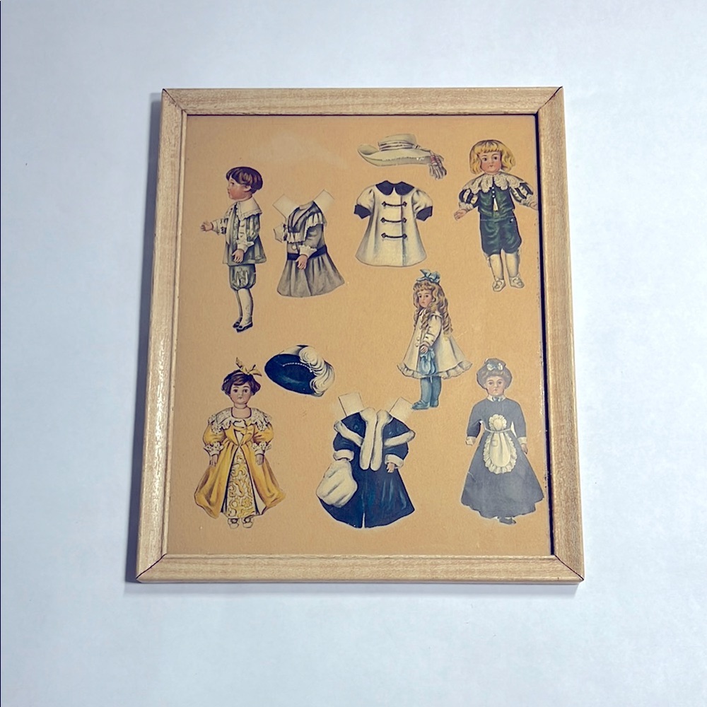 Framed Doll Clothes Cutouts Victorian Bru Doll Collectors Lovers Vintage Decor